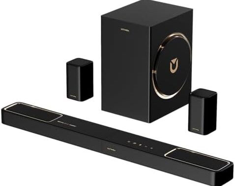 ULTIMEA 5.1.2 Soundbar mit Dolby Atmos, Surround Sound System für TV mit 2 Surround-Lautsprechern, App Steuerung, Soundbar mit 6,5'' Subwoofer für Heimkino, Bluetooth 5.4, HDMI eARC, Skywave F40 Boom