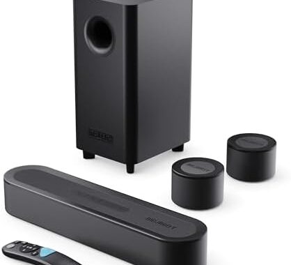 MAJORITY Bowfell Halo Soundbar for TV Devices, 230 W TV Speaker for TV, Sound Bar with Subwoofer, 5.1 Dolby Surround Sound, Home Cinema Sound System with HDMI ARC, Soundbar PC Bluetooth 5.3