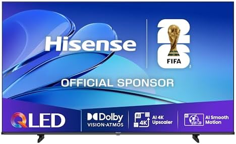 Hisense 58E7Q Fehrnseher, 58 Zoll, QLED&DLED, Smart TV, Game Mode Plus, Filmaker Mode, Dolby Vision Atmos, HDR10, HLG, 4K HDR Immersive, AI 4K Upscaler, Dolby MS12, DTS X, Sprachsteuerung [2025] [Energieklasse E]
