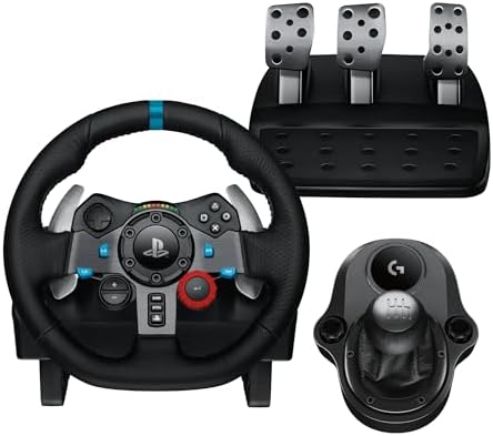 Logitech G29 Rennlenkrad mit Lederbezug für ein realitätsnahes Fahrgefühl